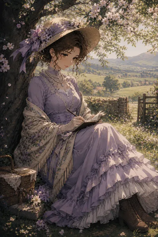 Retro Anime Art Victorian Ladies