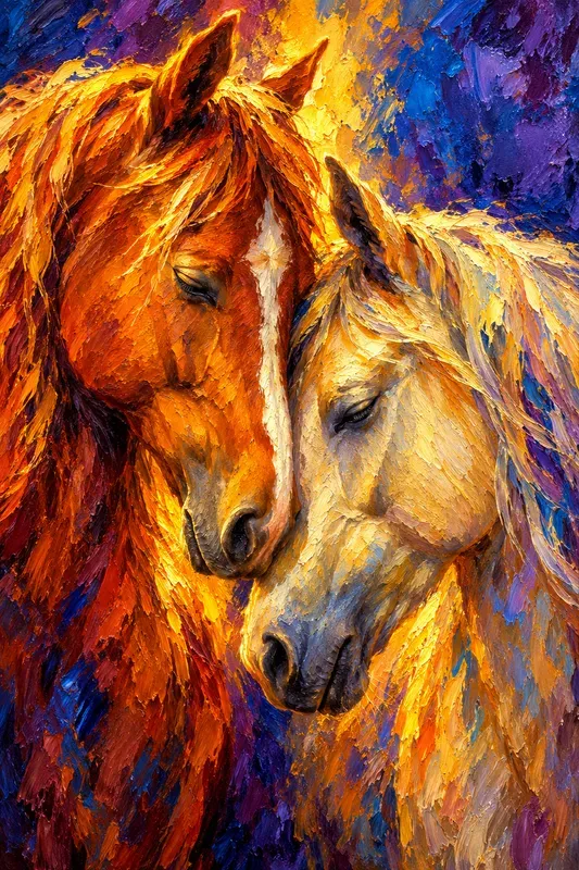 Luminous Expressionist Oil Animals