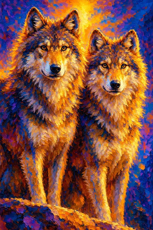 Luminous Expressionist Oil Animals