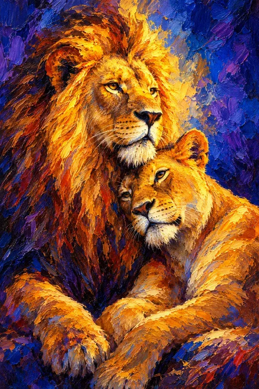 Luminous Expressionist Oil Animals