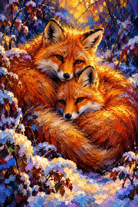 Luminous Expressionist Oil Animals