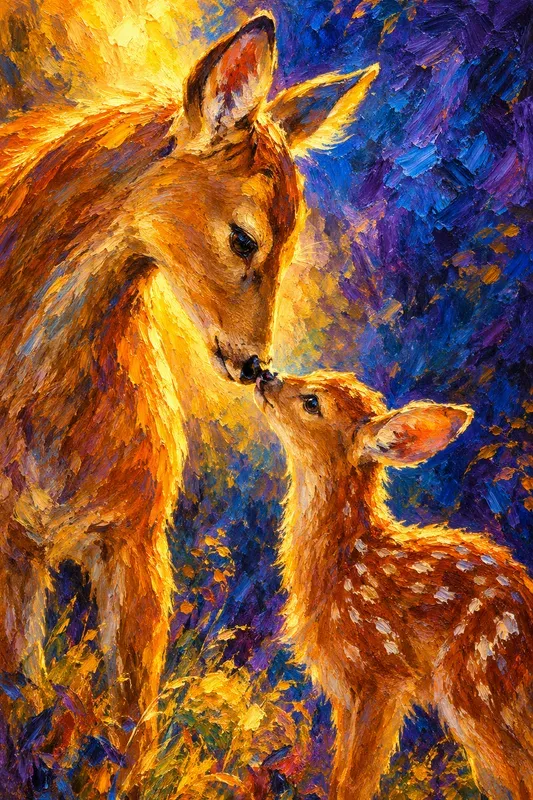Luminous Expressionist Oil Animals