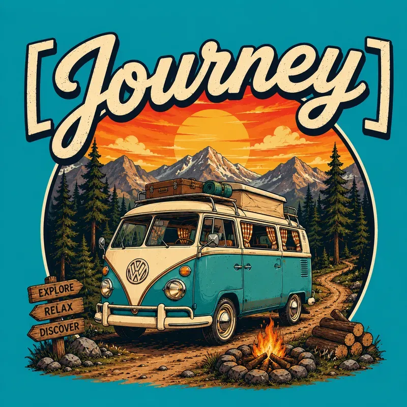 Retro Adventure Vehicle Tshirt Art