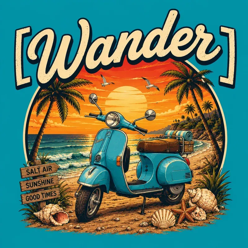 Retro Adventure Vehicle Tshirt Art