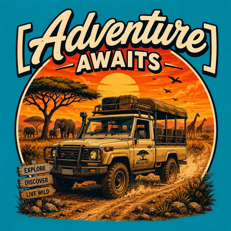 Retro Adventure Vehicle Tshirt Art