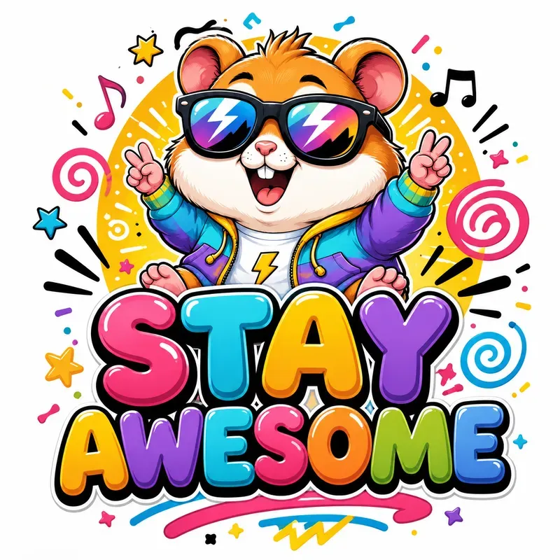Cute Bubble Typography Animal Mascots