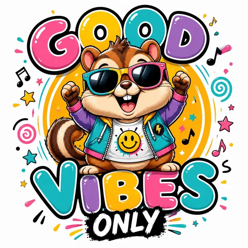 Cute Bubble Typography Animal Mascots