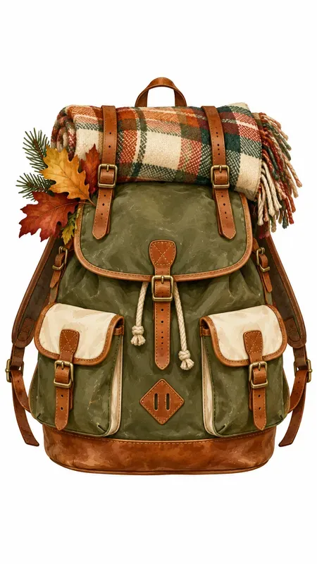 Preppy Autumn Camping Dolomites Clip Art