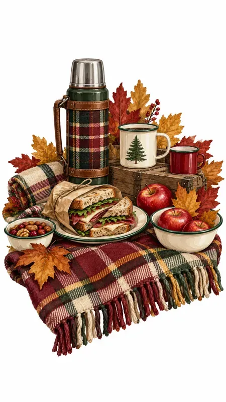 Preppy Autumn Camping Dolomites Clip Art