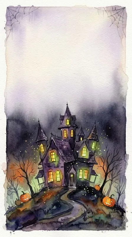 Halloween Watercolor Cards Spooky Art
