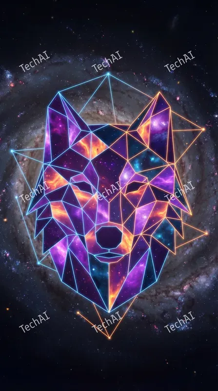 Cosmic Lowpoly Geometric Art