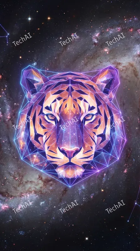 Cosmic Lowpoly Geometric Art
