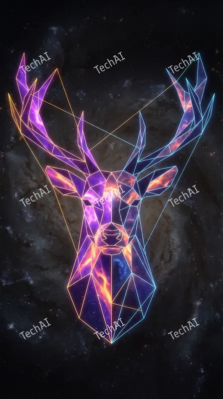 Cosmic Lowpoly Geometric Art