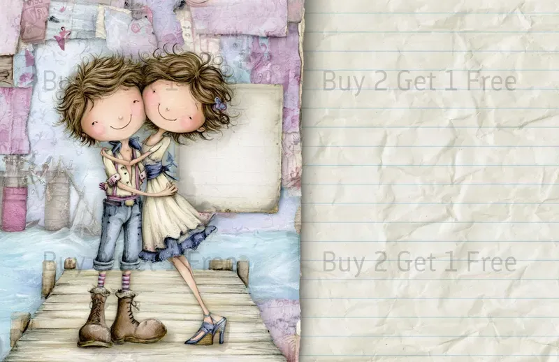 Seaside Love Story Double Pages