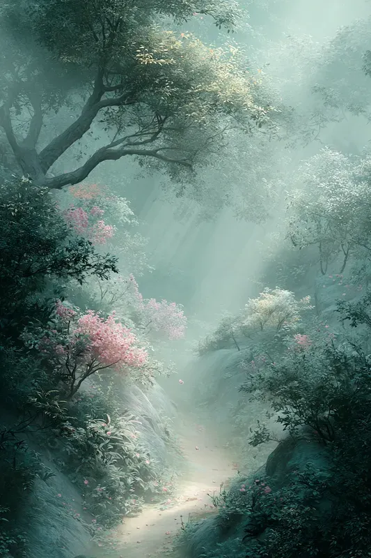 Misty Fantasy Landscape Posters