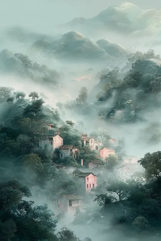 Misty Fantasy Landscape Posters