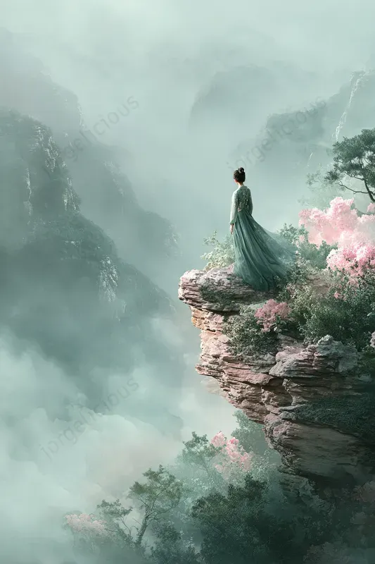 Misty Fantasy Landscape Posters