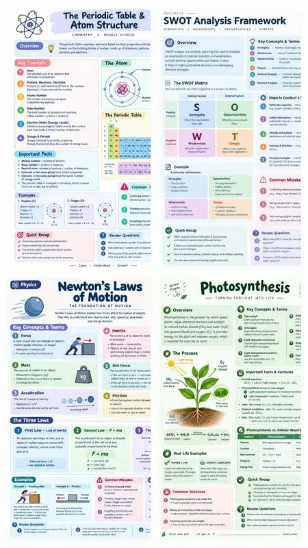 A4 Onepage Study Sheet Generator