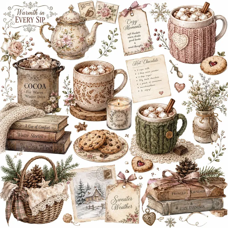 Cozy Cottagecore Collage Prints