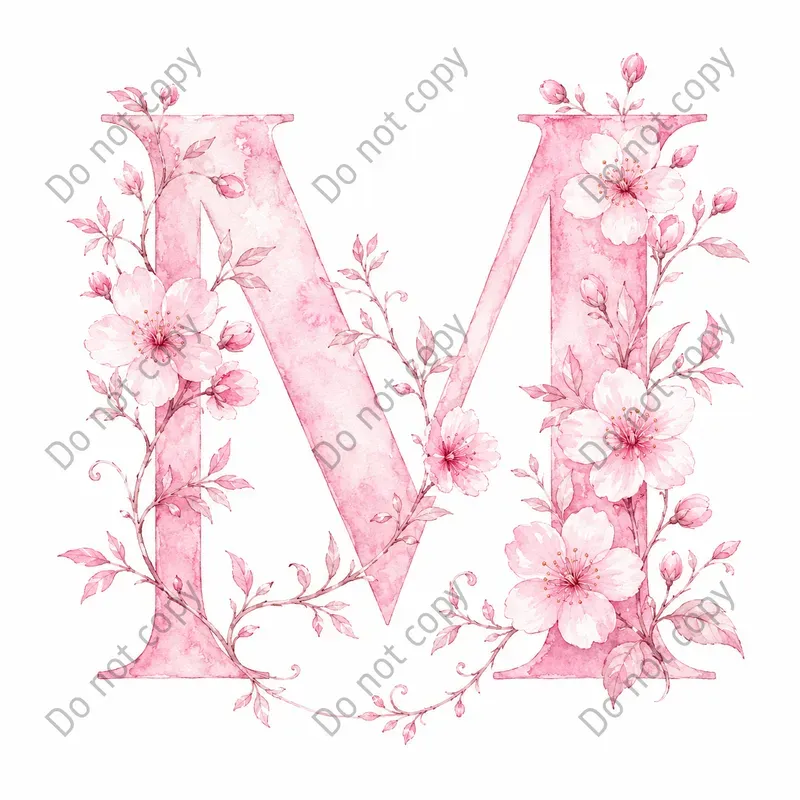 Watercolor Floral Alphabet Letters