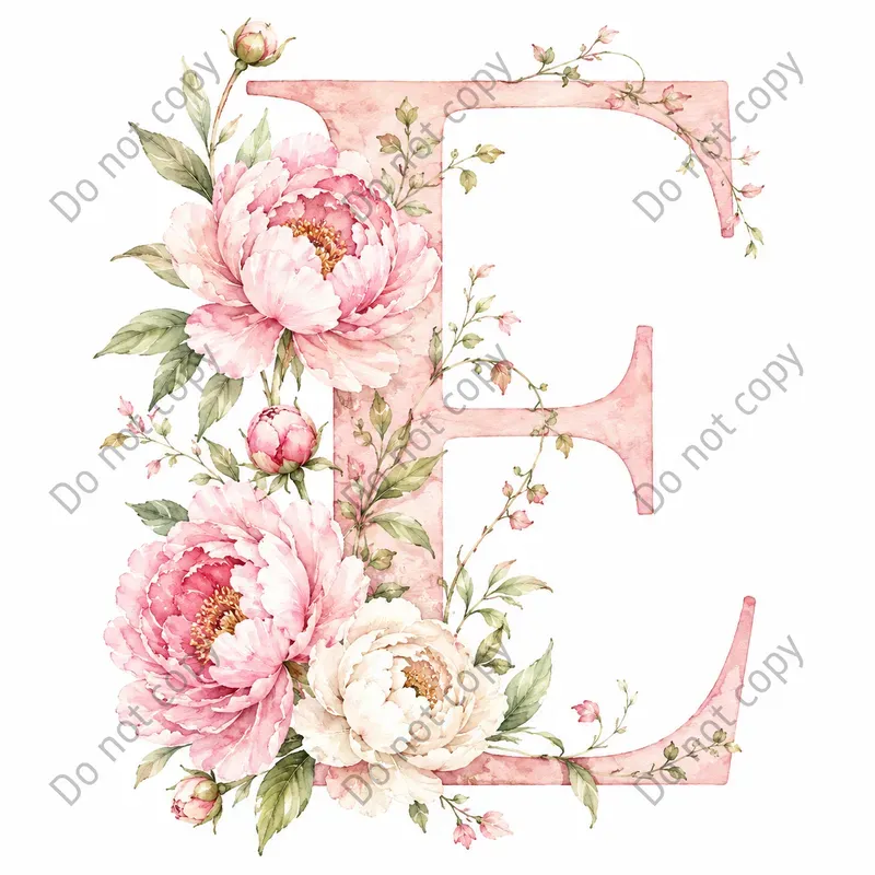 Watercolor Floral Alphabet Letters
