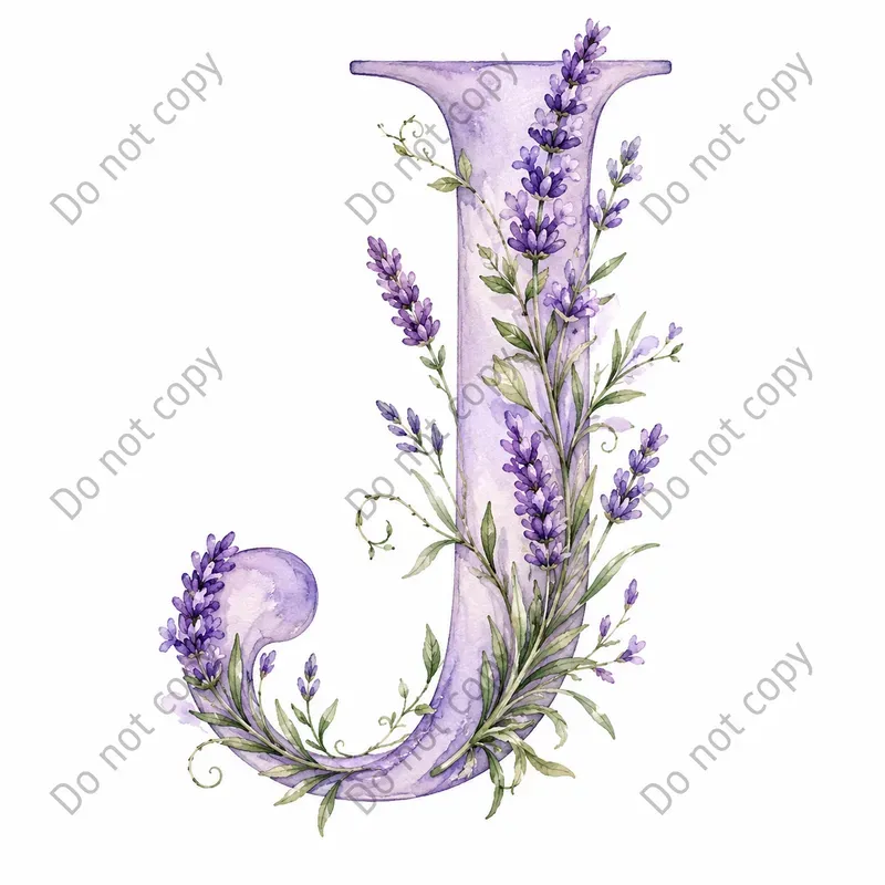 Watercolor Floral Alphabet Letters