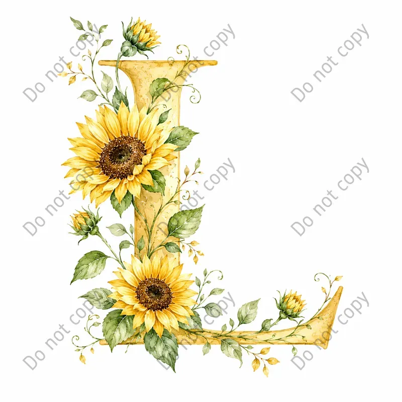 Watercolor Floral Alphabet Letters