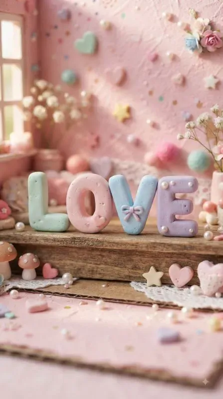 Miniature Pastel Clay Words