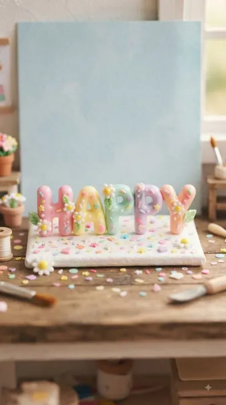 Miniature Pastel Clay Words