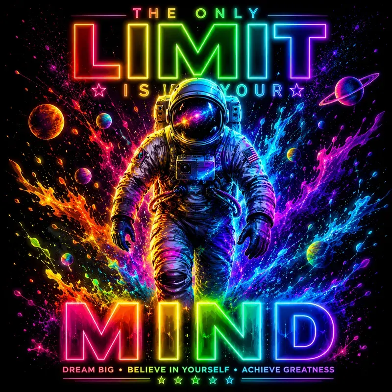 Neon Glow Motivation Posters