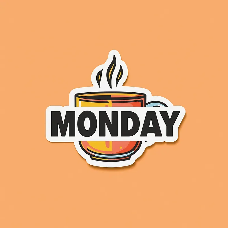 Minimalist Bold Text Icon Stickers