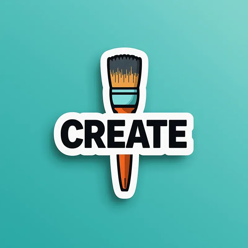 Minimalist Bold Text Icon Stickers