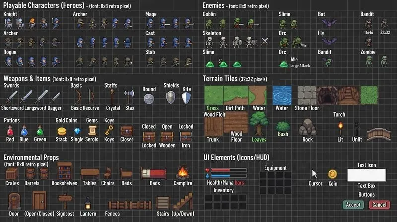 Professional 2D RPG Platformer Pixels