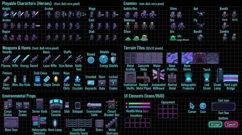 Professional 2D RPG Platformer Pixels