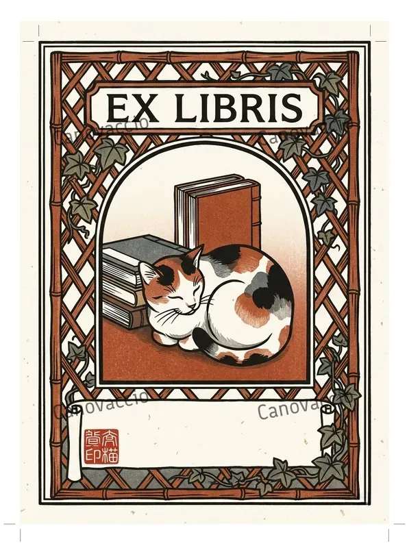 Taisho Woodblock Ex Libris Bookplates