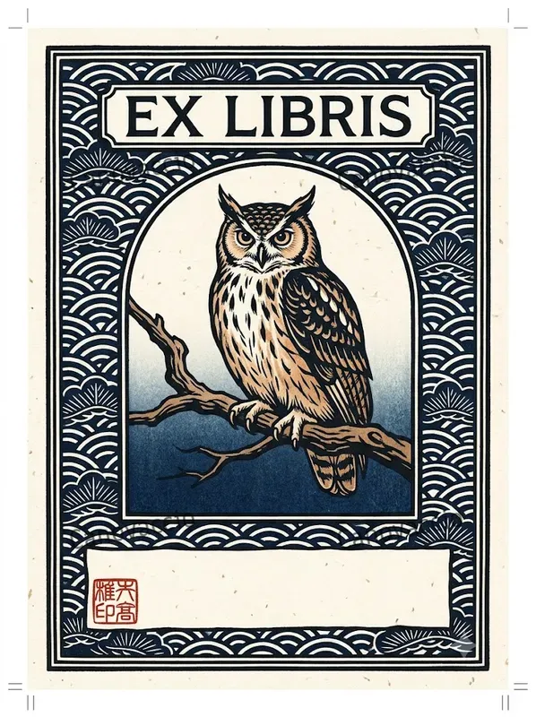 Taisho Woodblock Ex Libris Bookplates