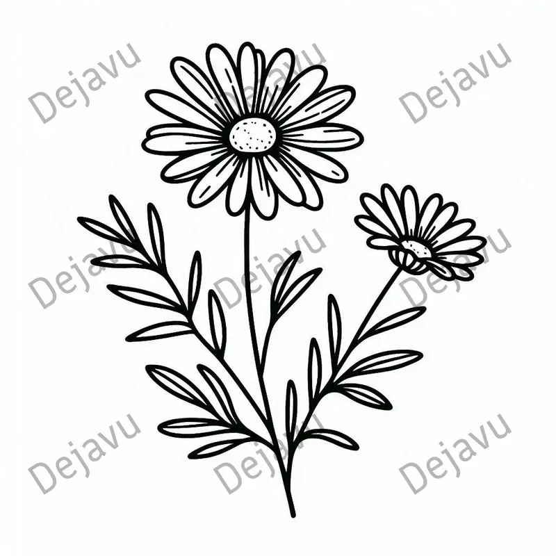 Simple Flowers Coloring Pages