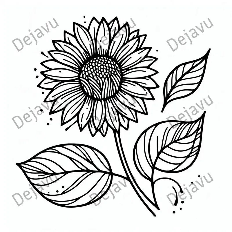 Simple Flowers Coloring Pages