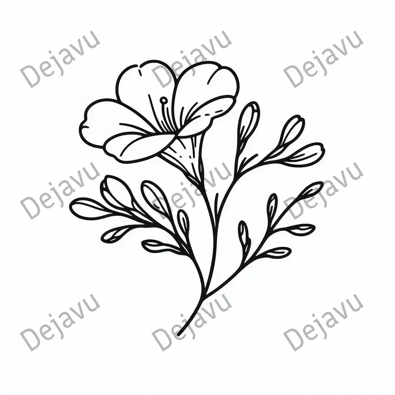 Simple Flowers Coloring Pages