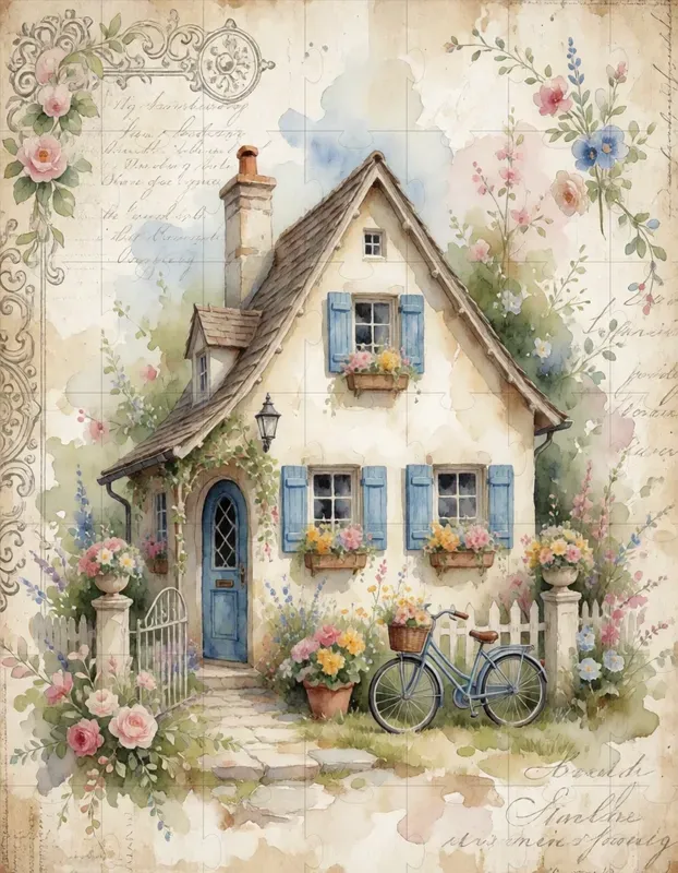 Shabby Chic Watercolor Art