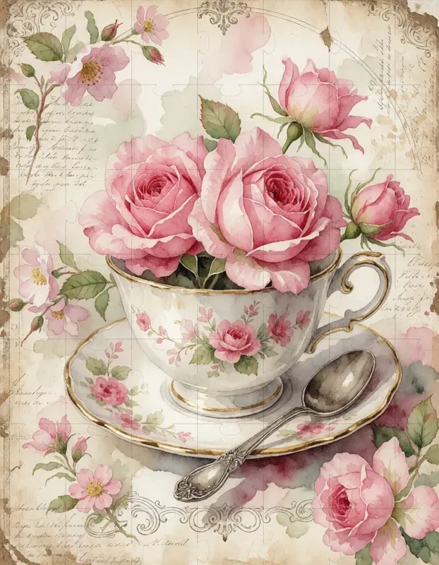 Shabby Chic Watercolor Art