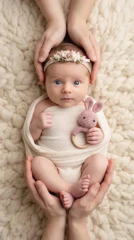 8k Newborn Overhead Flat Lay Creators