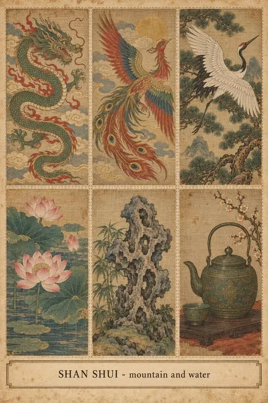Chinese Painted Silk Panel Sheets