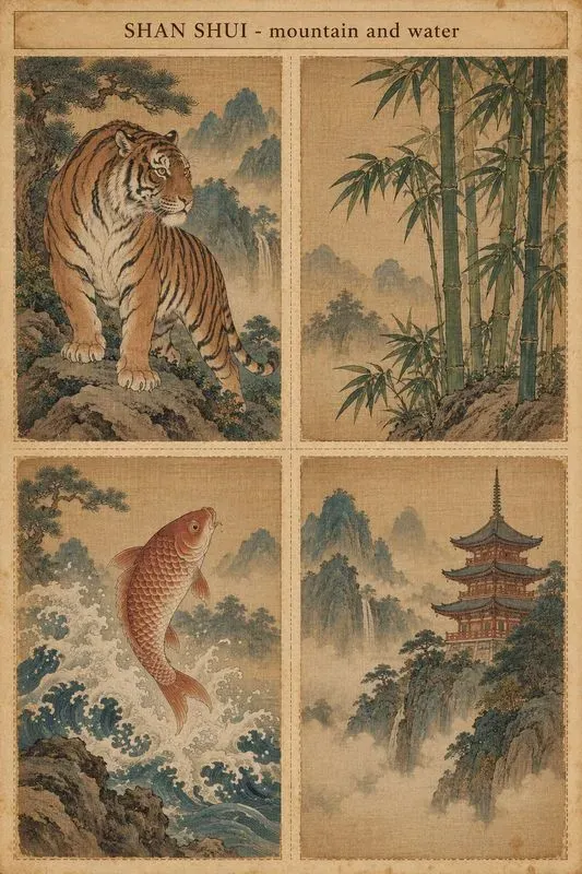 Chinese Painted Silk Panel Sheets