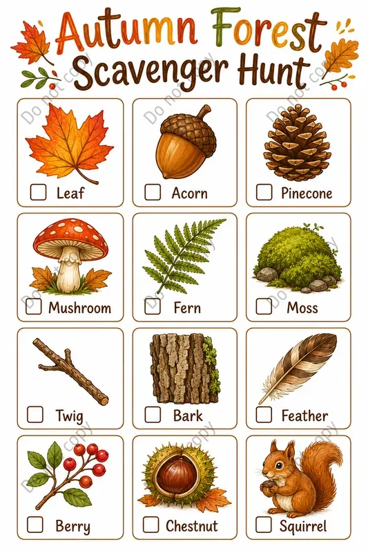 Scavenger Hunt Cards Any Settings
