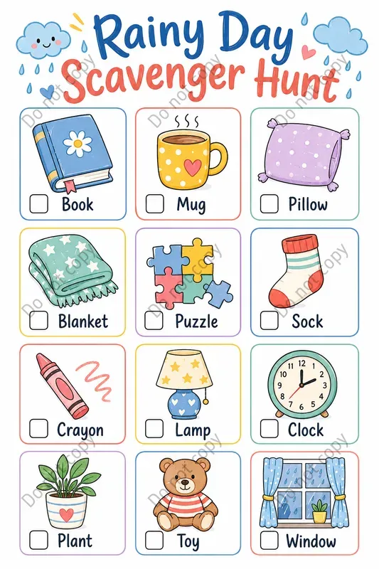 Scavenger Hunt Cards Any Settings