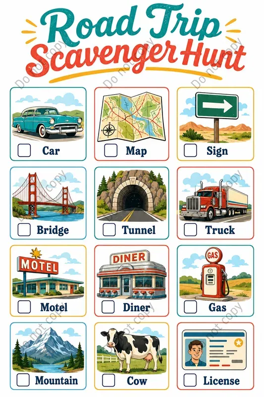 Scavenger Hunt Cards Any Settings