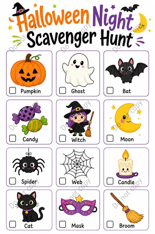 Scavenger Hunt Cards Any Settings