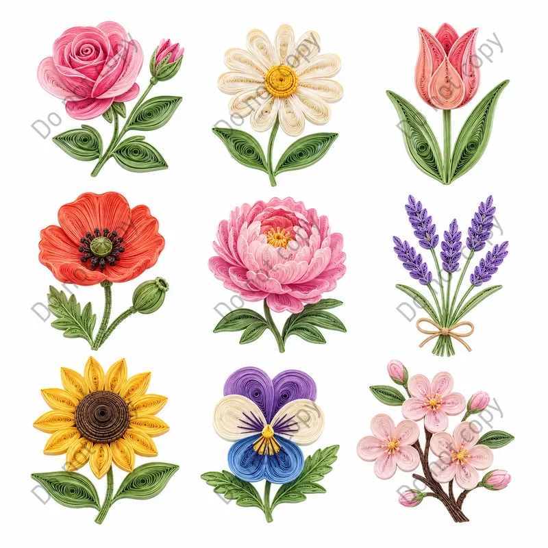 Paper Quilling Clipart Any Themes