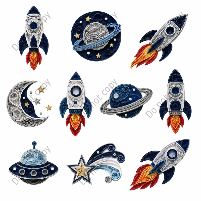 Paper Quilling Clipart Any Themes